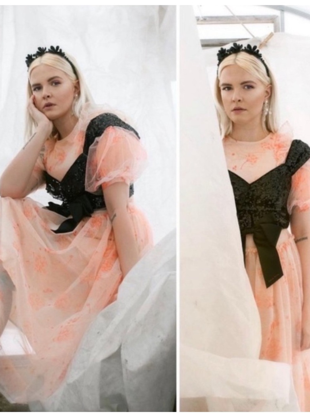 Simone Rocha x H&M COLLAB crop top BRALETTE black sequin bustier SMALL - Picture 10 of 11